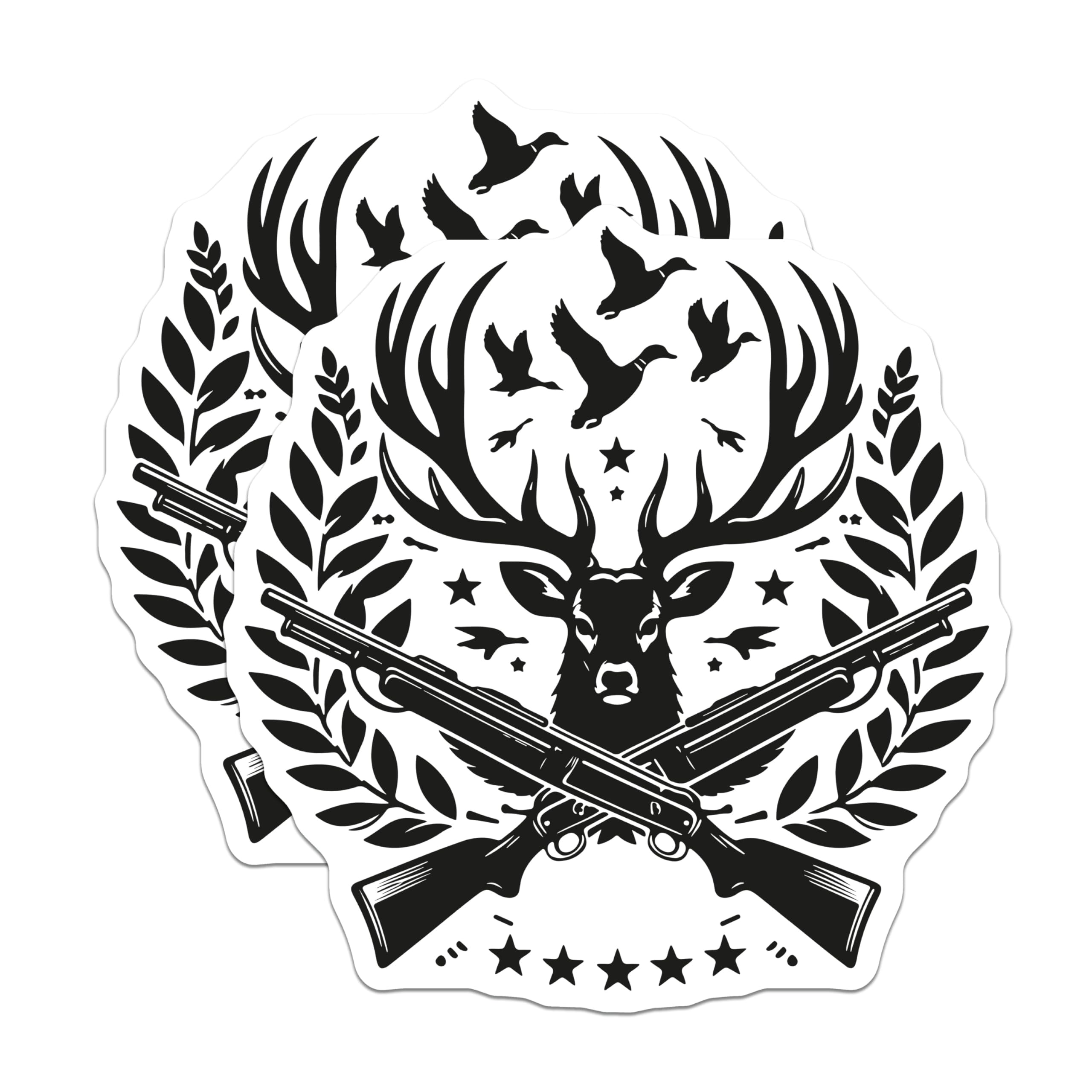 (2 Pack) Deer Hunting Magnets - Crossed Shotguns Design - Wildlife Hunter Decor - 5 Inches On Longest Side - Thick Durable Magnet - Made in USA - MAG20685