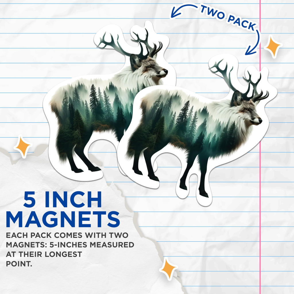 (2 Packs) Elk Cool Wilderness Nature Animal Magnets - Cool Nature Lover Animals Magnets - 5 Inches On Longest Side - Premium Magnet - for Fridges, Toolboxes, Cars - Made in USA - MAG2270