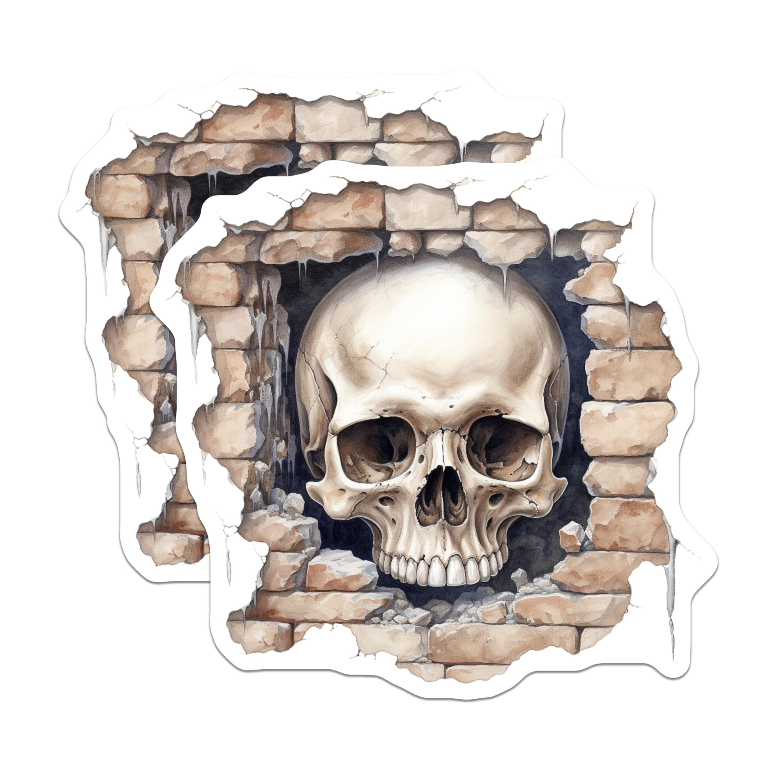 (2 Pack) Skull Magnets - Gothic Wall Decor - Macabre Art - Spooky Halloween Home Decor - 5 Inches On Longest Side - Thick Durable Magnet - Made in USA - MAG22021