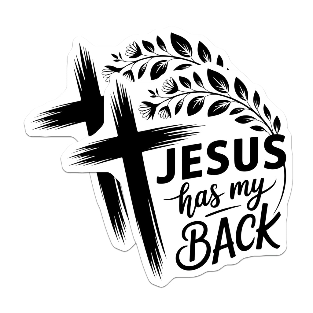 (2 Pack) Jesus Has My Back Magnets - Christian Saying Magnet - Religious Faith Decor - 5" On Longest Side - Premium Magnet - for Cars, Refrigerators, Toolboxes, Lockers - Made in USA - MAG14208