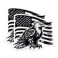 (2 Pack) Eagle American Flag Magnets - Patriotic Decor - USA Theme Fridge Magnets - 5" On Longest Side - Premium Magnet - for Cars, Refrigerators, Toolboxes, Lockers - Made in USA - MAG16824
