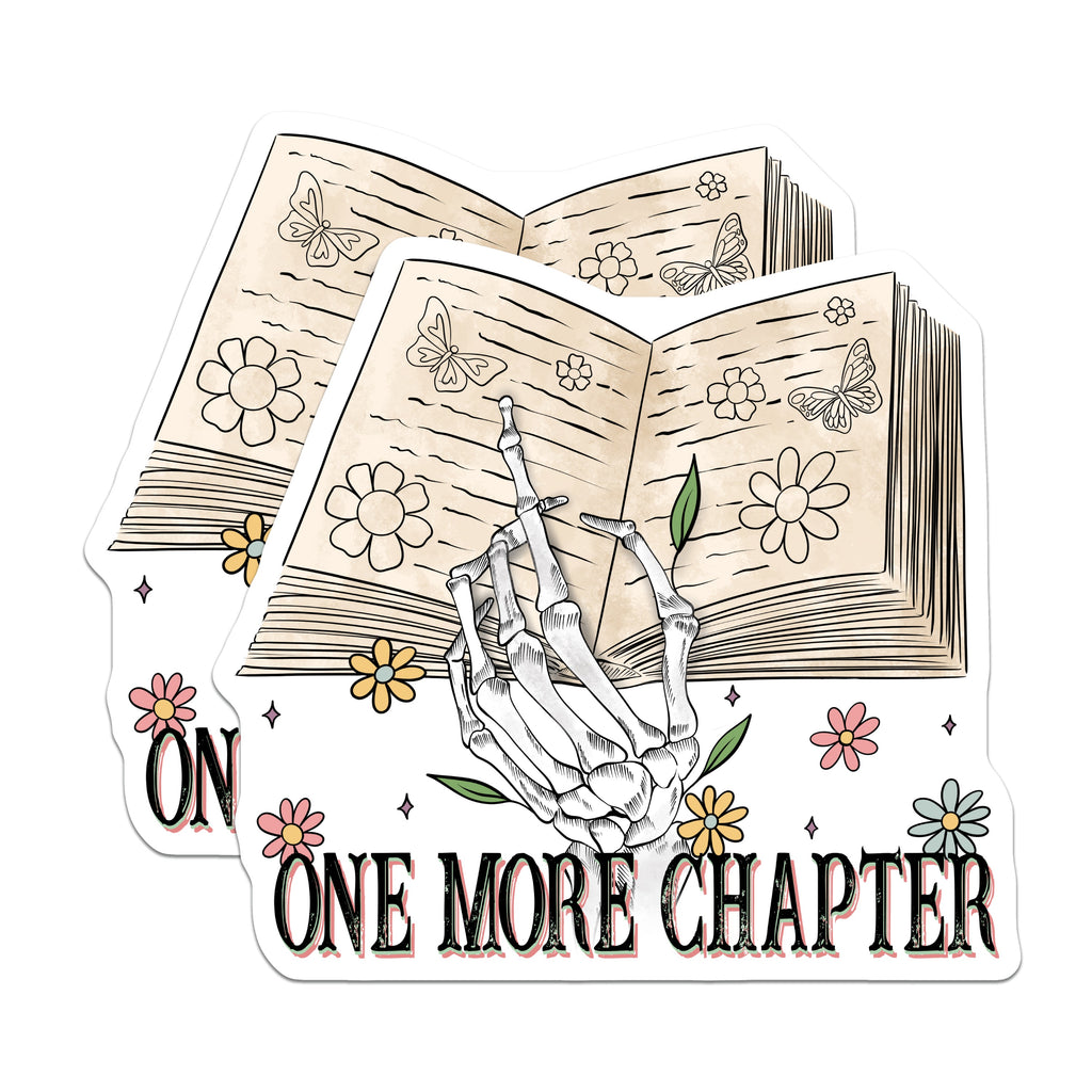 (2 Pack) One More Chapter Magnets - Bookish Reader Aesthetic - Dark Academia Decor - 5 Inches On Longest Side - Thick Durable Magnet - Made in USA - MAG38940