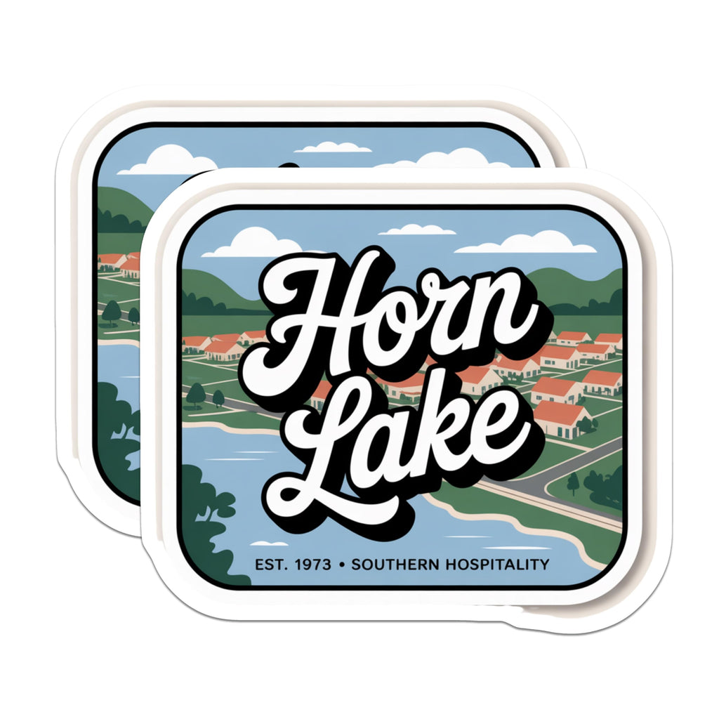 (2 Pack) Horn Lake Magnets - Southern Hospitality - Travel Destination Decor - 5" On Longest Side - Premium Magnet - for Cars, Refrigerators, Toolboxes, Lockers - Made in USA - MAG17625
