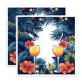 (2 Pack) Tropical Cocktail Magnets - Summer Vacation Decor - Island Vibe Bar Accessory - Refrigerator Art - 5 Inches On Longest Side - Thick Durable Magnet - Made in USA - MAG30984
