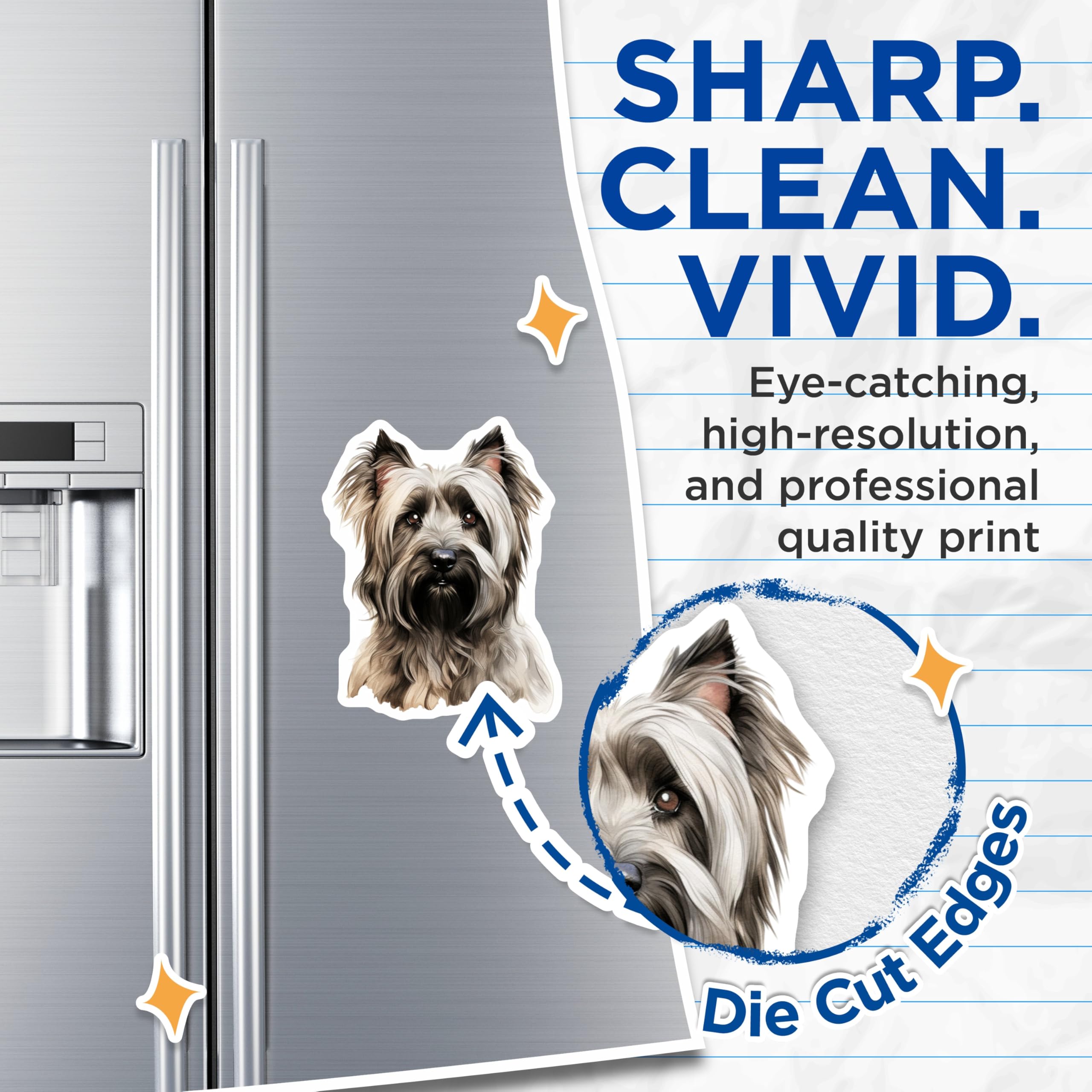 (2 Pack) Cairn Terrier Magnets - Dog Lover Kitchen Decor - Pet Owner Refrigerator Art - 5 Inches On Longest Side - Thick Durable Magnet - Made in USA - MAG26308