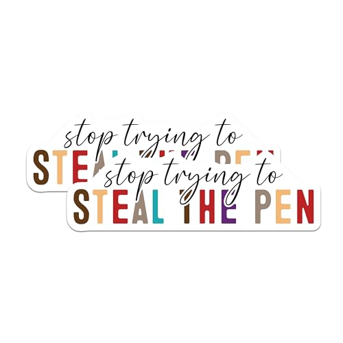(2 Pack) Stop Trying to Steal The Pen Magnets - Fun Office Decor - Desk Accessories - 5" On Longest Side - for Cars, Fridges, Toolboxes - Made in USA - MAG7141