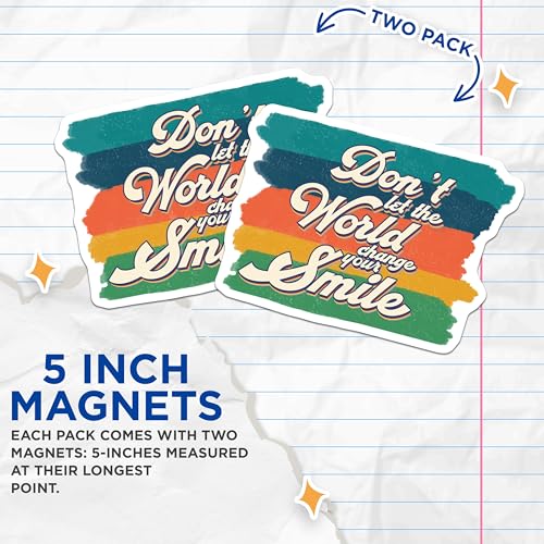 (2 Pack) Inspirational Quote Magnets - Motivational Message Magnets - Uplifting Decor Magnets for Home - 5" On Longest Side - for Cars, Refrigerators, Toolboxes, Lockers - Made in USA BMCS3217