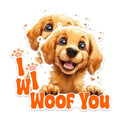 (2 Packs) I Woof You Golden Retriever Magnets - Golden Retriever Magnets - 5 Inches On Longest Side - Premium Magnet - for Fridges, Toolboxes, Cars - Made in USA - MAG2368