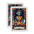 (2 Pack) Death Before Decaf Magnets - Skeleton Coffee Lover - Day of the Dead Art - Quirky Fridge Decor - 5 Inches On Longest Side - Thick Durable Magnet - Made in USA - MAG25327