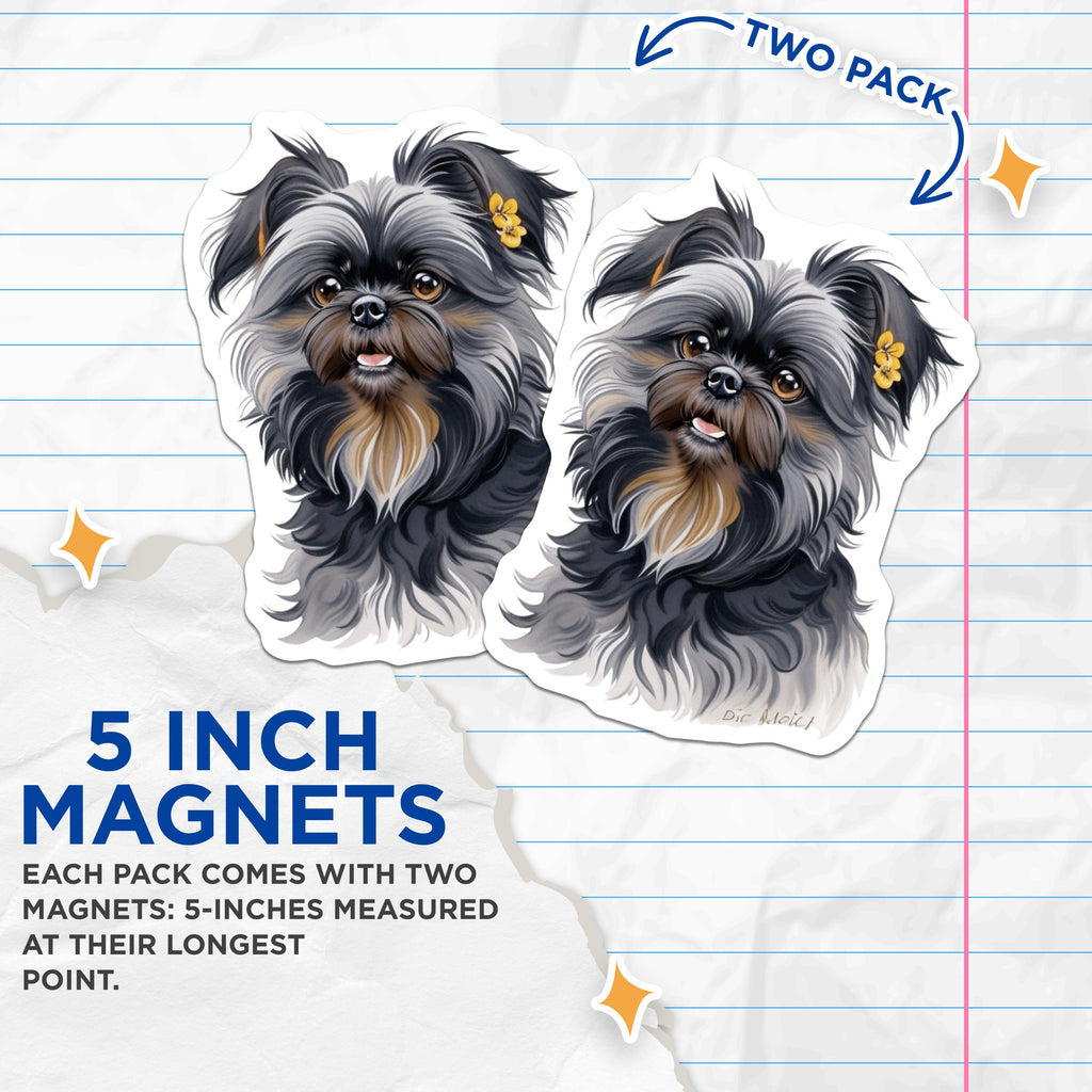 (2 Pack) Shih Tzu Dog Magnets - Cute Pet Portrait - Animal Lover Fridge Decor - 5 Inches On Longest Side - Thick Durable Magnet - Made in USA - MAG39597