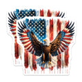 (2 Pack) American Flag Eagle Magnets - Patriotic USA Decor - Independence Day Display - 5 Inches On Longest Side - Thick Durable Magnet - Made in USA - MAG39567