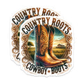 (2 Pack) Country Roots Stickers - Cowboy Boots - Western Ranch - 5" On Longest Side - Sticks to Smooth Flat Surfaces - Made in USA - BMCS6809