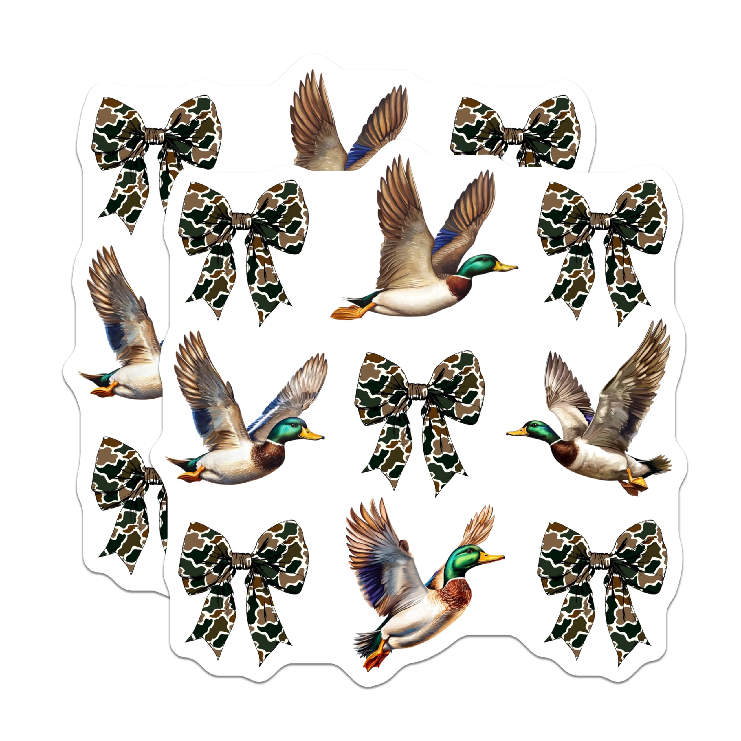 (2 Pack) Mallard Duck Hunting Magnets - Camo Bow Hunter Decor - Outdoor Wildlife Enthusiast Art - 5 Inches On Longest Side - Thick Durable Magnet - Made in USA - MAG21790