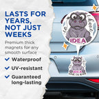 (2 Pack) Funny Hippo Magnets - No Idea What I'm Doing Magnets - Humorous Animal Magnets - Cute Hippo - 5" On Longest Side - for Cars, Fridges, Toolboxes - Made in USA - MAG4376