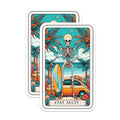 (2 Pack) Stay Salty Stickers - Skeleton Surf Stickers - Beach Vibes Decor - 5" On Longest Side - Sticks to Smooth Flat Surfaces - Made in USA - BMCS5327