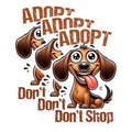 (3 Pack) Adopt Don't Shop Decals - Cute Puppy Art - Animal Rescue Decals - 3 Inches On Longest Side - Easy Peel & Apply - Made in USA - 3MCS1268