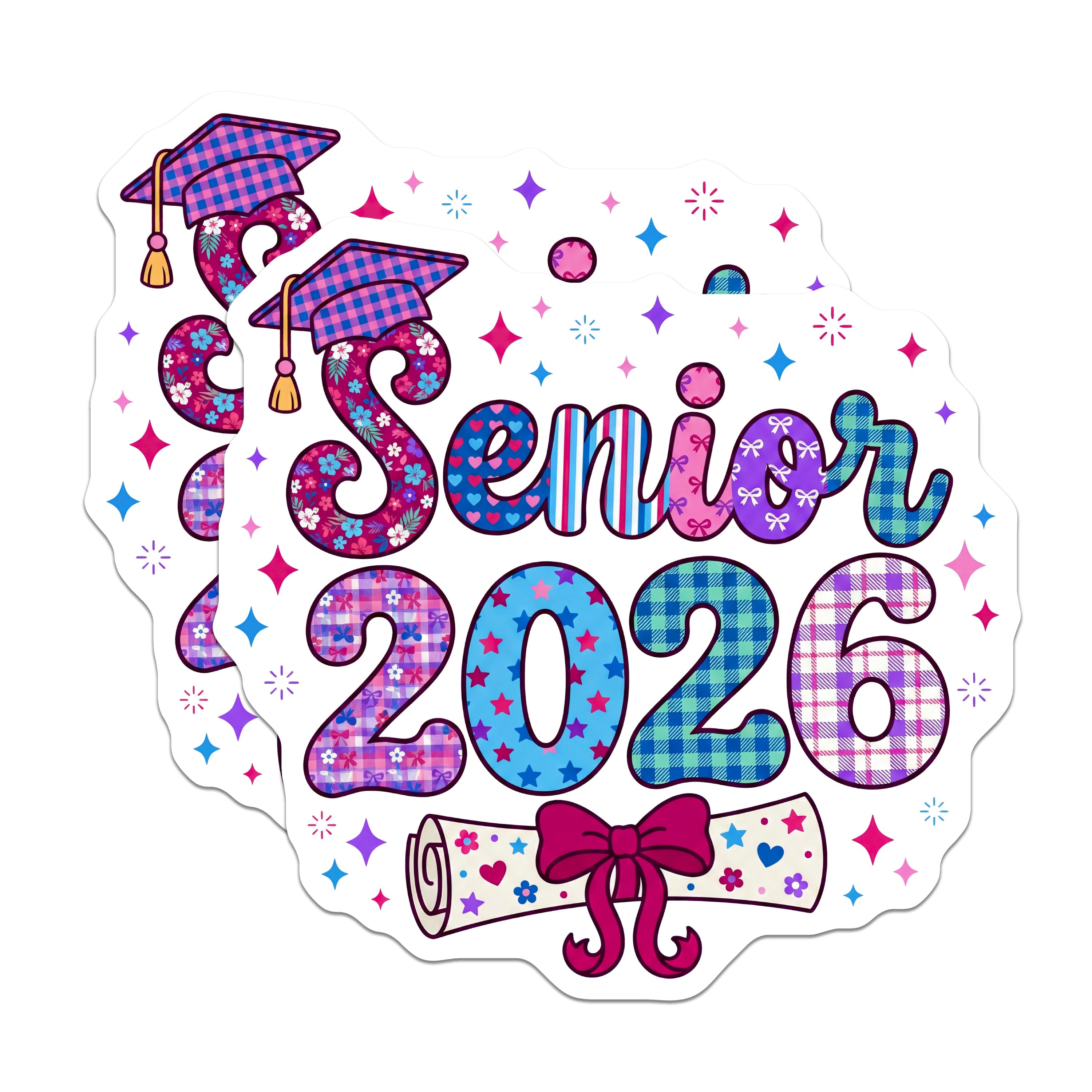 (2 Pack) Senior 2026 Magnets - Class of 2026 Celebration - High School Graduate Keepsake - Future College Student - 5 Inches On Longest Side - Thick Durable Magnet - Made in USA - MAG38622