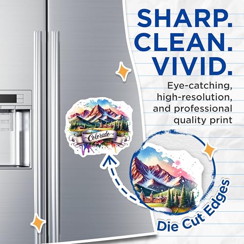 (2 Pack) Colorado Magnets - Mountain Landscape - Watercolor Scene - State Pride Magnet - U.S. Travel Souvenir - 5" On Longest Side - for Cars, Fridges, Toolboxes - Made in USA - MAG7012