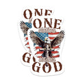 (2 Pack) One Nation Under God Magnets - Bald Eagle On Cross American Flag - 5 Inches On Longest Side - Premium Magnet - for Cars, Refrigerators, Toolboxes - Made in USA - MAG2242