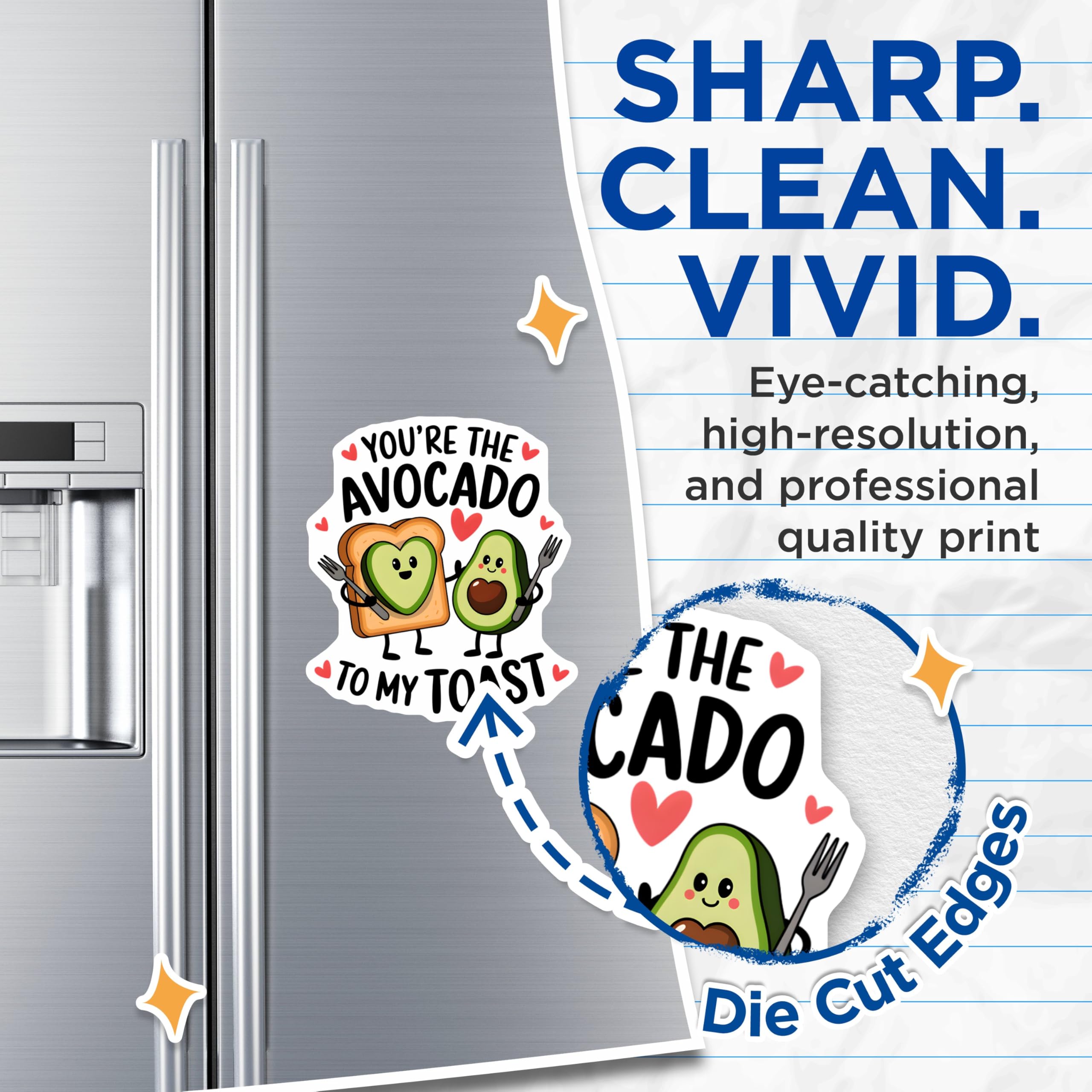 (2 Pack) You're The Avocado to My Toast Magnets - Cute Food Pun Magnets - Funny Kitchen Magnets - Cute Couple Magnets - 5" On Longest Side - for Cars, Fridges, Toolboxes - Made in USA - MAG3691