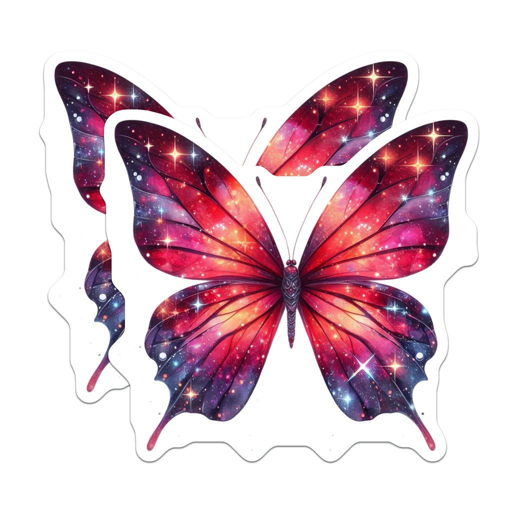 (2 Pack) Cosmic Butterfly Magnets - Galaxy Wing Decor - Spacecore Aesthetic - Vibrant Celestial Art - 5 Inches On Longest Side - Thick Durable Magnet - Made in USA - MAG37139
