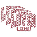 (3 Pack) Loved John 3 16 Decals - Bible Verse Sticker - Religious Decal - 3 Inches On Longest Side - Easy Peel & Apply - Made in USA - 3MCS7720