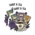 (2 Pack) Tarot and Tea Stickers - Mystical Sticker - Witchy Sticker - 5" On Longest Side - Sticks to Smooth Flat Surfaces - Made in USA - BMCS18137