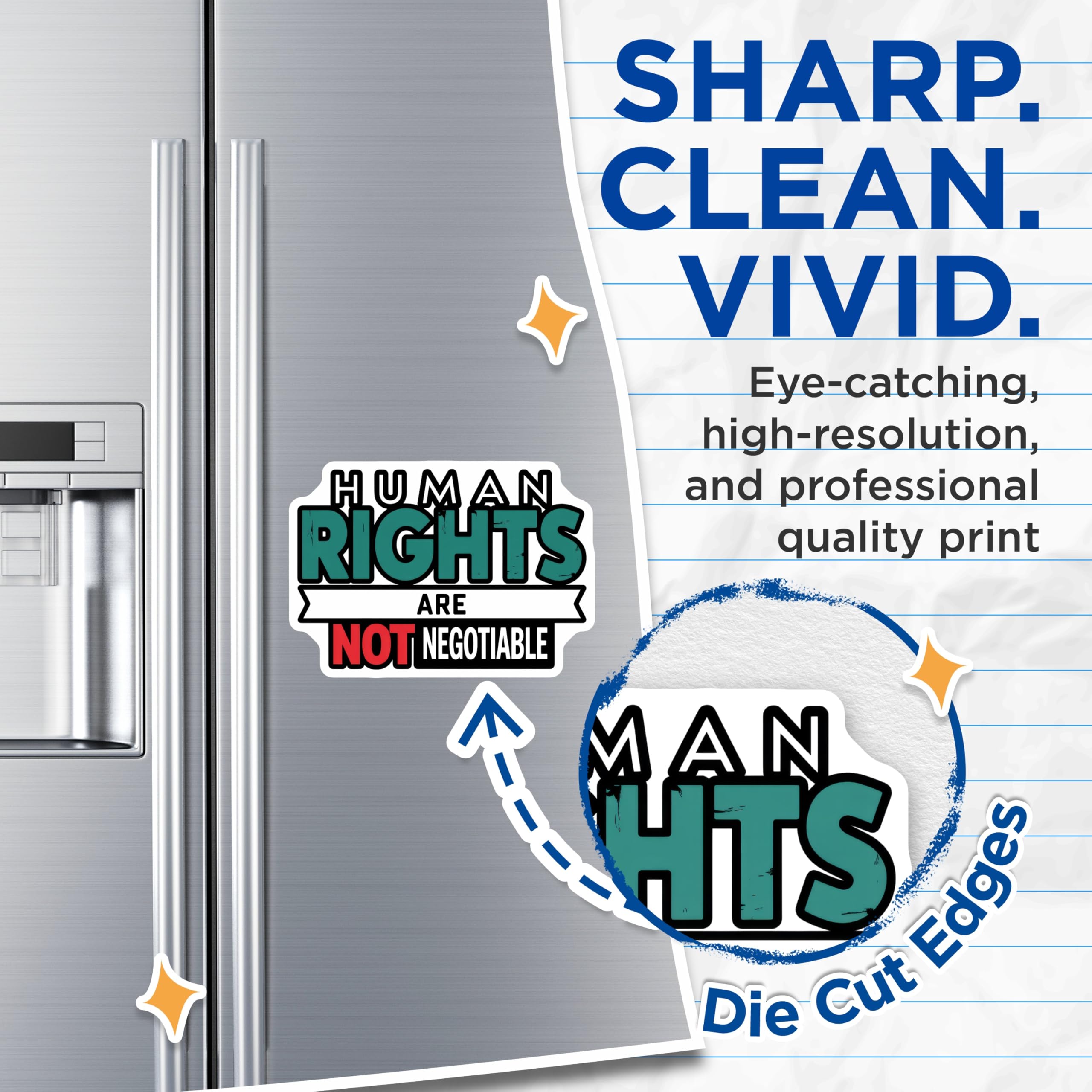 (2 Pack) Human Rights Magnets - Social Justice - Equality Matters - 5" On Longest Side - Premium Magnet - for Cars, Refrigerators, Toolboxes, Lockers - Made in USA - MAG15031