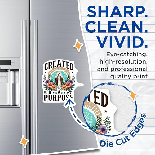 (2 Pack) Created with A Purpose Magnets - Inspirational Magnet - Floral Spiritual Magnet - 5" On Longest Side - for Cars, Fridges, Toolboxes - Made in USA - MAG3970