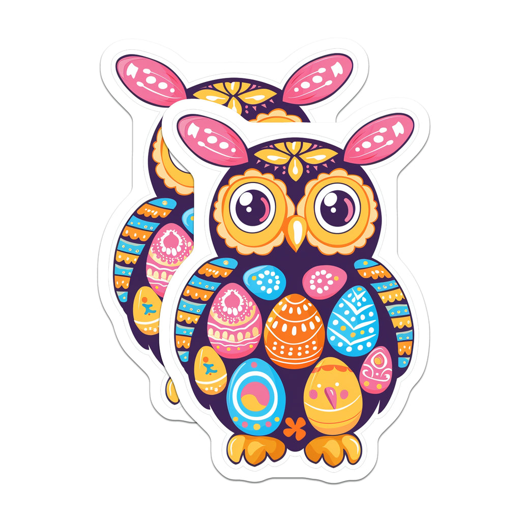 (2 Pack) Festive Easter Owl Magnets - Whimsical Spring Refrigerator Decor - Charming Animal Art for Home - 5 Inches On Longest Side - Thick Durable Magnet - Made in USA - MAG37090