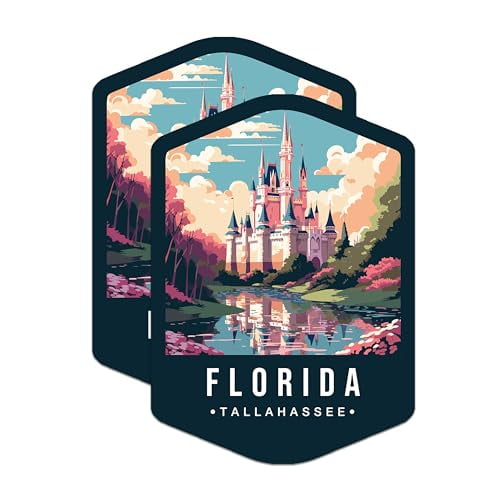 (2 Pack) Florida State and Capitol Magnets - FL State Magnet - Choose from 50 States - 5" On Longest Side - Premium Magnet - for Cars, Refrigerators, Toolboxes, Lockers - Made in USA - MAG1465