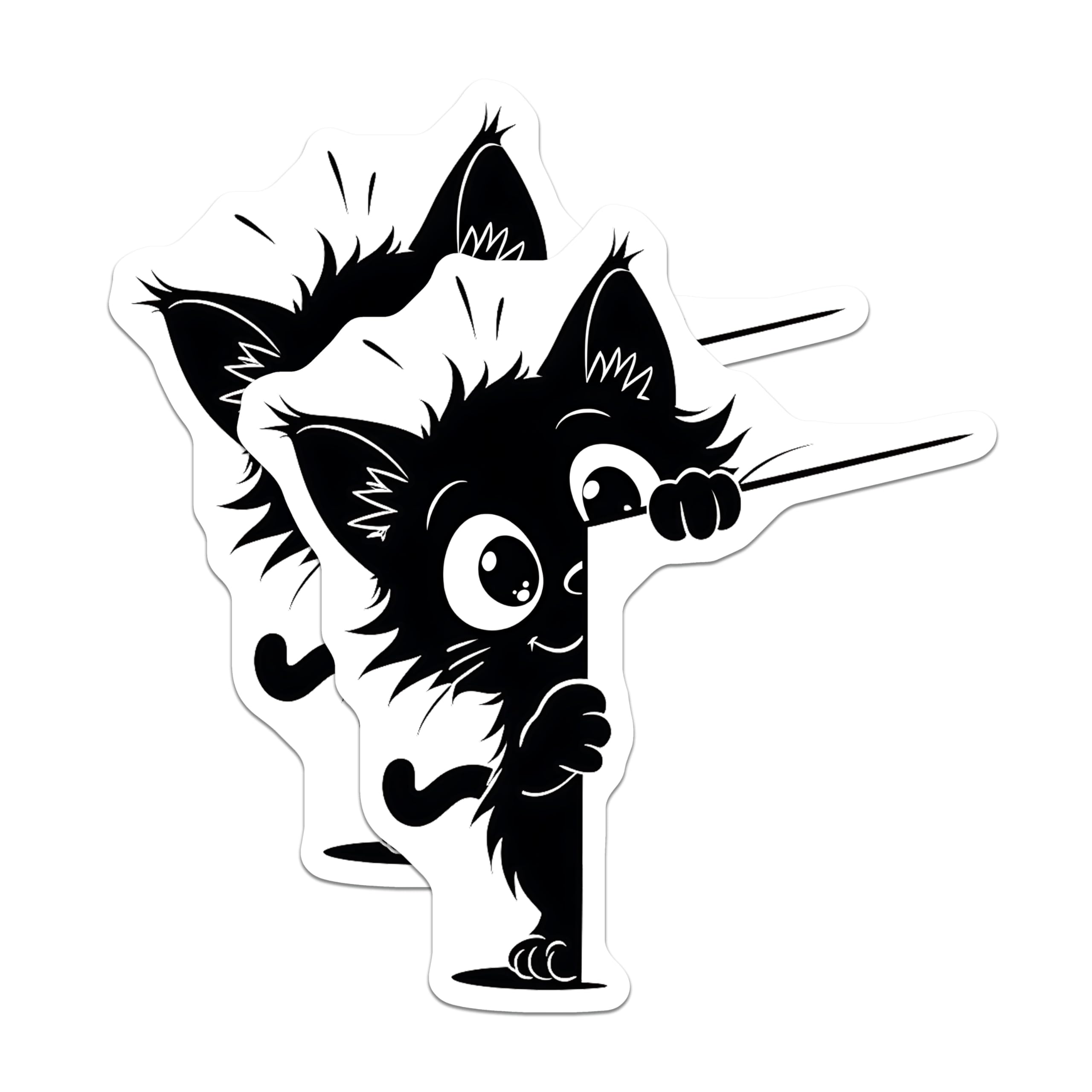 (2 Pack) Cute Cat Magnets - Whimsical Kitten Decor - Fridge Magnets - 5" On Longest Side - Premium Magnet - for Cars, Refrigerators, Toolboxes, Lockers - Made in USA - MAG16156
