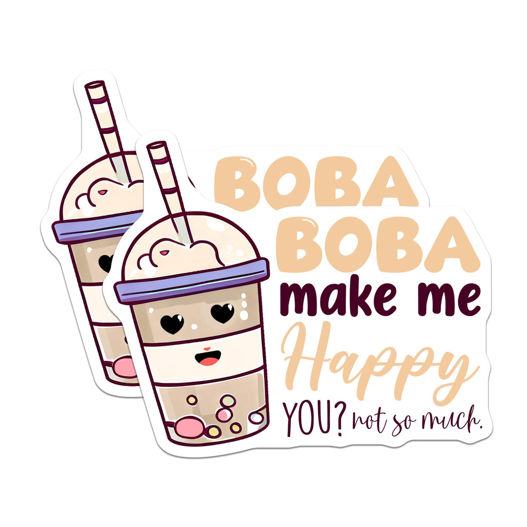 (2 Pack) Boba Tea Magnets - Cute Drink Decor - Kawaii Kitchen Decor - Boba Lovers Gift - 5" On Longest Side - for Cars, Fridges, Toolboxes - Made in USA -