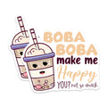 (2 Pack) Boba Tea Magnets - Cute Drink Decor - Kawaii Kitchen Decor - Boba Lovers Gift - 5" On Longest Side - for Cars, Fridges, Toolboxes - Made in USA -