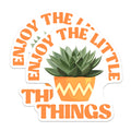 (2 Pack) Succulent Magnets - Enjoy Little Things Quote - Plant Enthusiast Display - Positive Message Art - 5 Inches On Longest Side - Thick Durable Magnet - Made in USA - MAG19269
