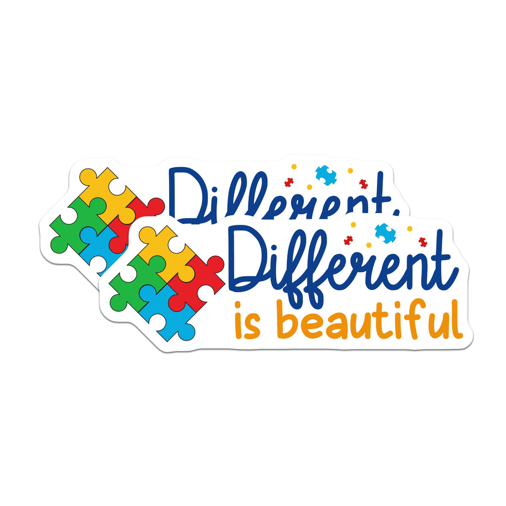 (2 Pack) Neurodiversity Autism Acceptance Magnets - Different is Beautiful - Awareness Advocacy Support Refrigerator Magnet - 5 Inches On Longest Side - Thick Durable Magnet - Made in USA - MAG39652
