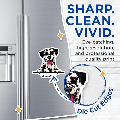 (2 Pack) Dalmatian Dog Magnets - Cute Pet Magnets - Animal Lover Home - 5" On Longest Side - for Cars, Fridges, Toolboxes - Made in USA - MAG4213