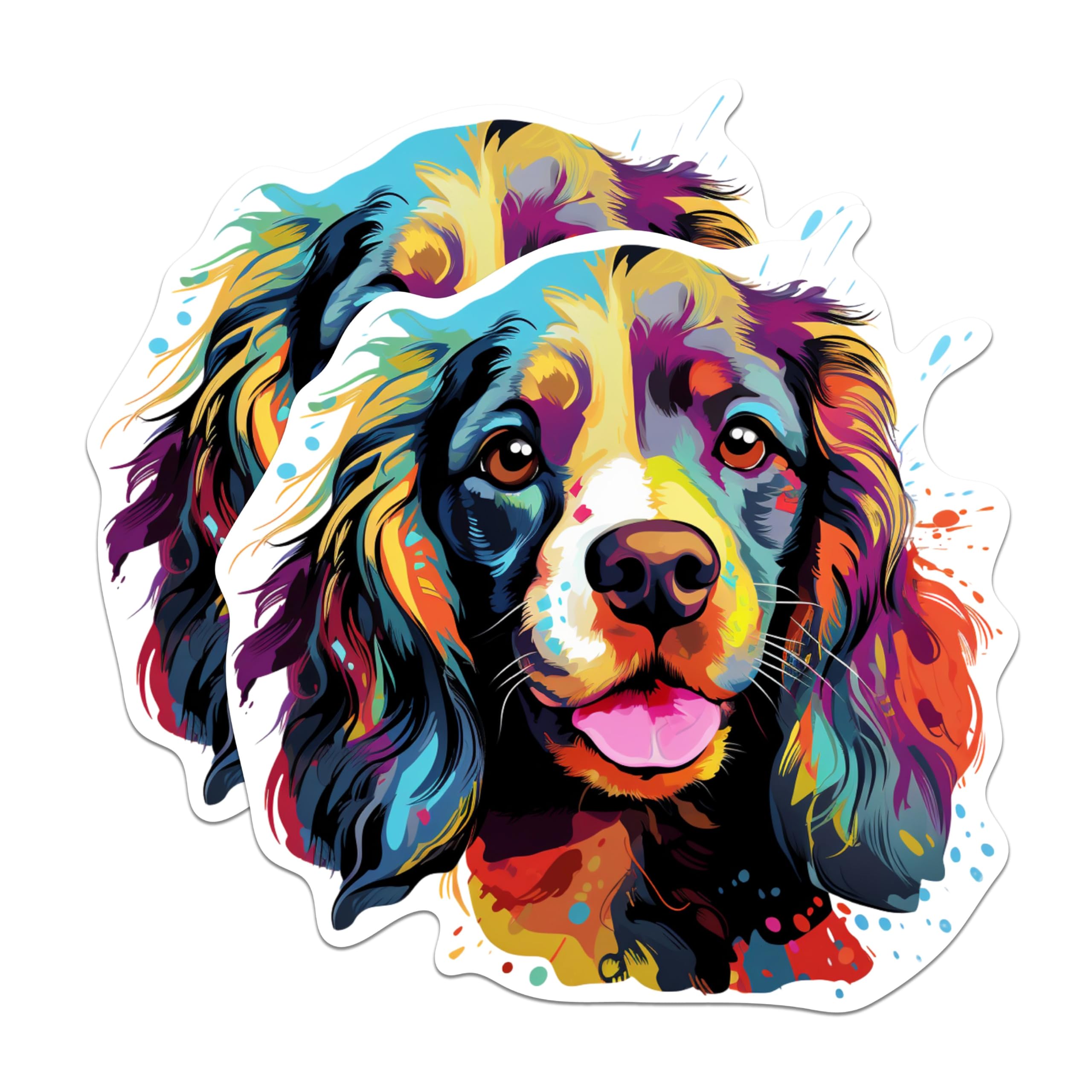 (2 Pack) English Cocker Spaniel Dog Breed Magnets - 5 Inches On Longest Side - Choose from Over 100 Dog Breeds - for Cars, Refrigerators, Toolboxes - Made in USA - MAG1850