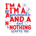(2 Pack) Paramedic Dad Stickers - Inspirational Paramedic Decals - Motivational Father Stickers - 5" On Longest Side - Sticks to Smooth Flat Surfaces - Made in USA - BMCS5534