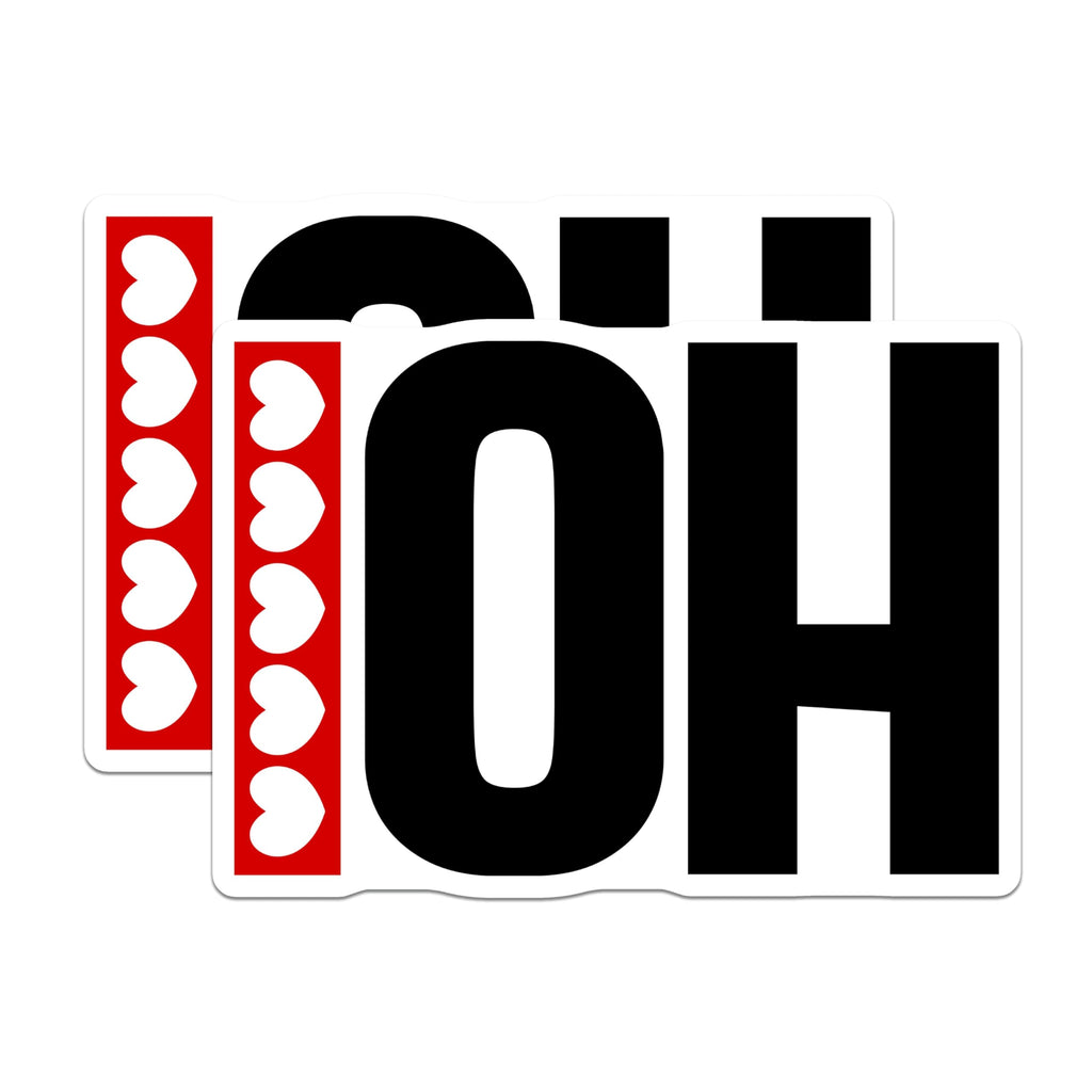 (2 Pack) Ohio State Magnets - OH State Pride Decor - Buckeye State Heart Display - Midwest Charm Refrigerator Fridge Magnet - 5 Inches On Longest Side - Thick Durable Magnet - Made in USA - MAG19139