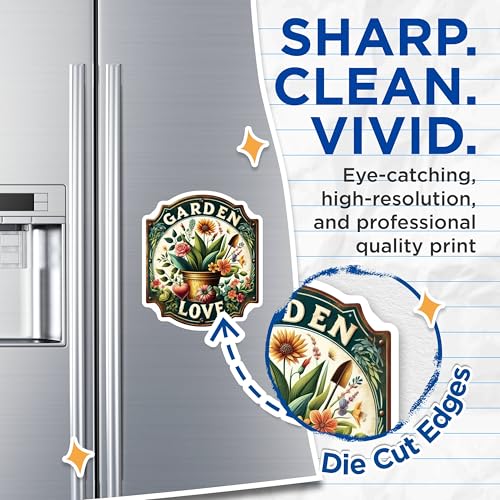 (2 Pack) Garden Love Magnets - Floral Decor - Indoor Outdoor Plant - Garden Enthusiast - 5" On Longest Side - for Cars, Fridges, Toolboxes - Made in USA - MAG6970