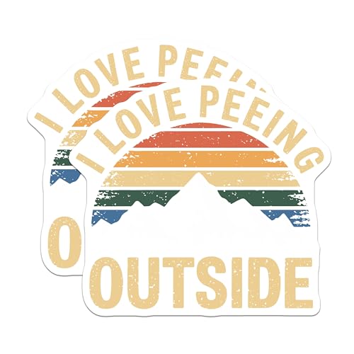 (2 Pack) I Love Peeing Outside Magnets - Funny Camping Decor - Hiking Enthusiast Humorous Gifts - 5" On Longest Side - for Cars, Fridges, Toolboxes - Made in USA - MAG5609