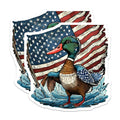 (2 Pack) Mallard Duck Magnets - American Flag Wildlife Outdoor Decor - Patriotic Fridge Refrigerator Locker Kitchen Art - 5 Inches On Longest Side - Thick Durable Magnet - Made in USA - MAG22257