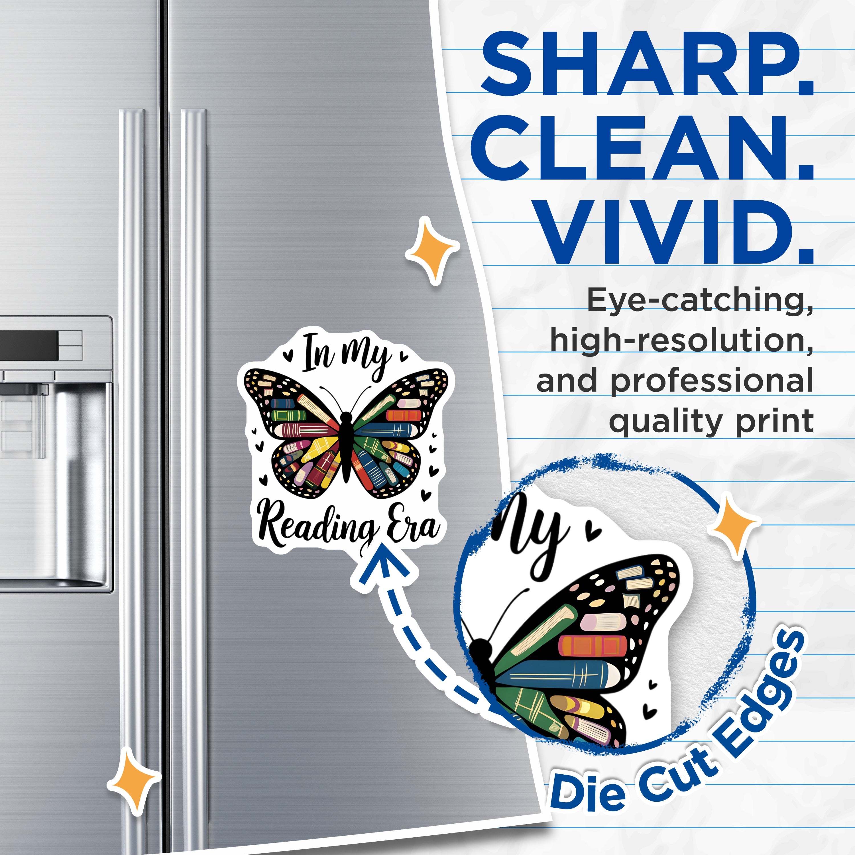 (2 Pack) Reading Era Magnets - Book Lover Decor - Literary Fan Accessory - Bookworm Refrigerator Art - Aesthetic - 5 Inches On Longest Side - Thick Durable Magnet - Made in USA - MAG39862
