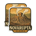 (2 Pack) Novarupta Alaska Magnets - Volcano Eruption Art - Alaskan Landscape Souvenir - 5 Inches On Longest Side - Thick Durable Magnet - Made in USA - MAG19999