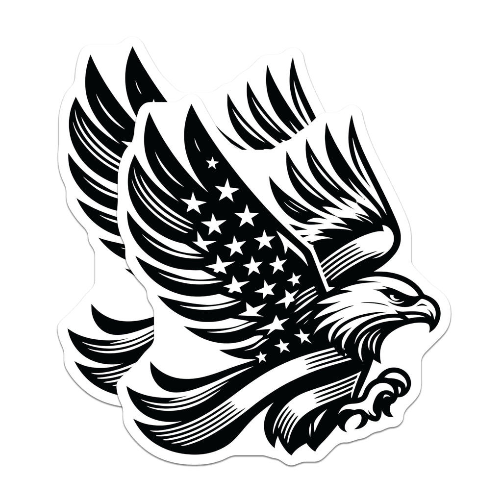 (2 Pack) American Eagle Magnets - Patriotic Decor - USA Flag Magnet - 5" On Longest Side - Premium Magnet - for Cars, Refrigerators, Toolboxes, Lockers - Made in USA - MAG16517