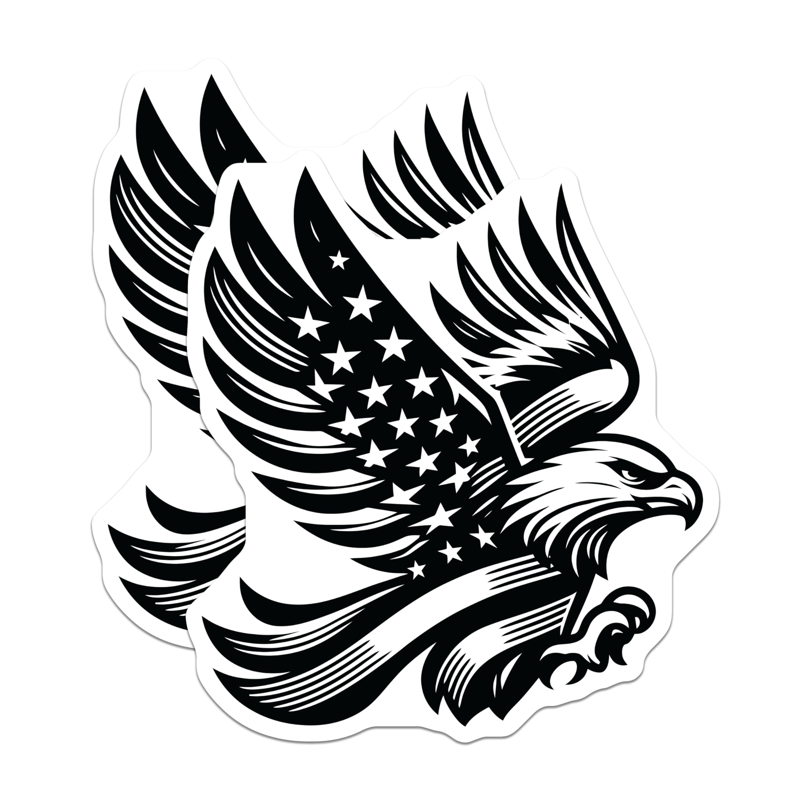(2 Pack) American Eagle Magnets - Patriotic Decor - USA Flag Magnet - 5" On Longest Side - Premium Magnet - for Cars, Refrigerators, Toolboxes, Lockers - Made in USA - MAG16517