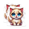 (2 Pack) Cute Kitten Magnets - Cartoon Cat - Fridge Decor - 5" On Longest Side - Premium Magnet - for Cars, Refrigerators, Toolboxes, Lockers - Made in USA - MAG16418