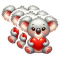(3 Pack) Koala Love Decals - Cute Koala Bear - Laptop Decals - 3 Inches On Longest Side - Easy Peel & Apply - Made in USA - 3MCS2427