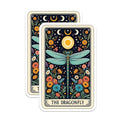 (2 Pack) Dragonfly Floral Stickers - Celestial Insect Decal - Nature Themed Sticker - 5" On Longest Side - Sticks to Smooth Flat Surfaces - Made in USA - BMCS5393